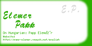 elemer papp business card